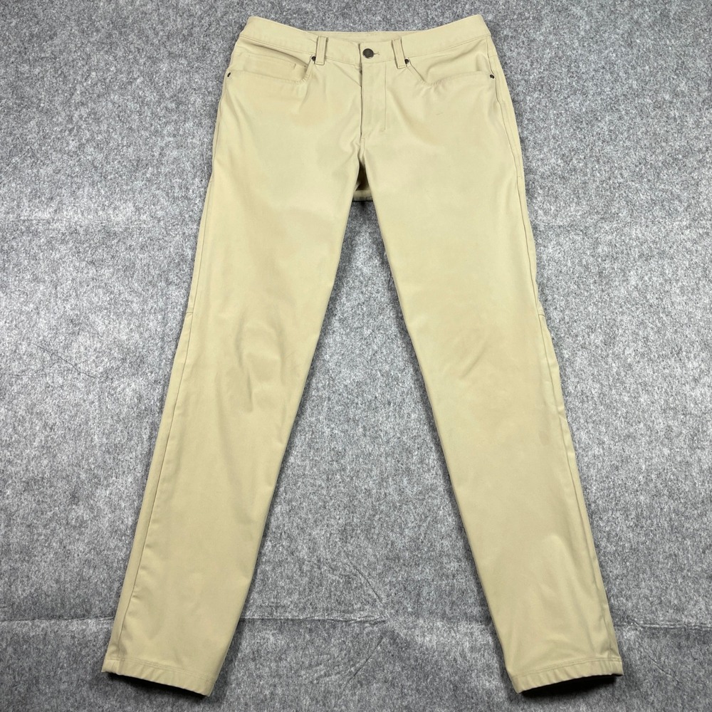Lululemon ABC Pants Mens 30x30 Tan Commission Slim Warpstreme Khaki